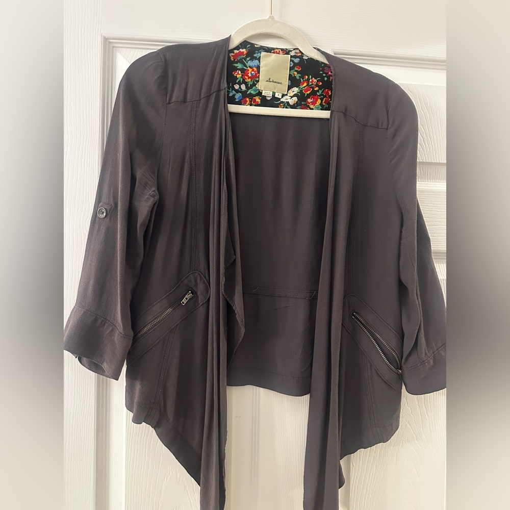 Anthropologie Gray Draped Jacket